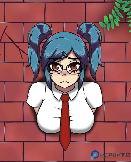 卡在墙上的女孩