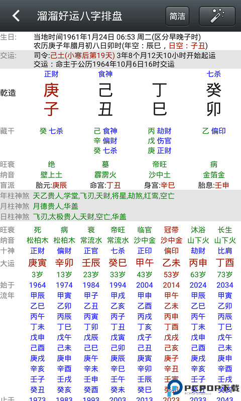 溜溜好运八字排盘