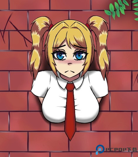 卡在墙上的女孩