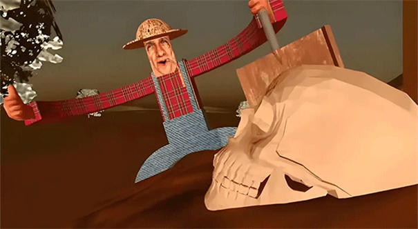 挖掘机里腌萝卜