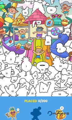 贴纸书按数字涂色