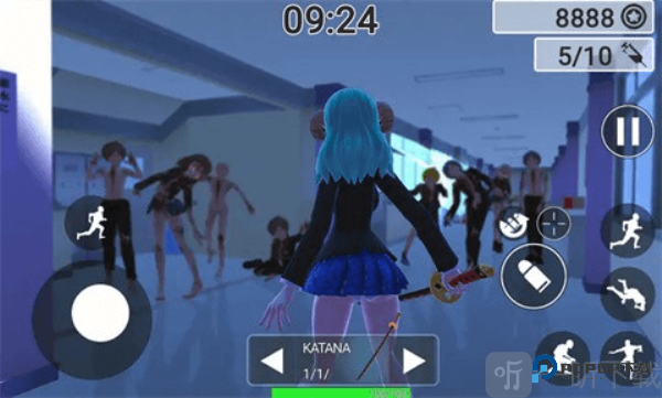 动漫女孩僵尸猎人现场