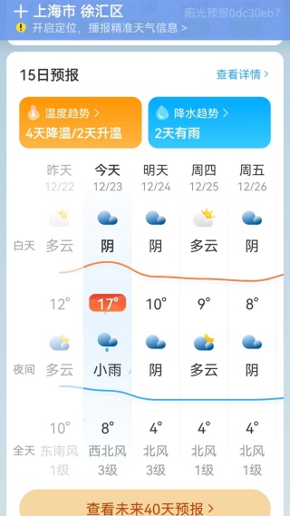 阳光天气app