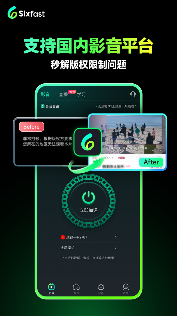 六毫秒加速器海外回国加速器v3.13.1